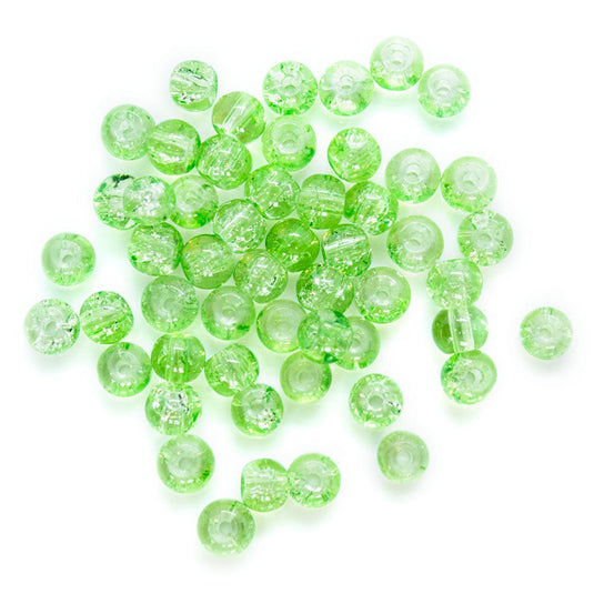 Glass Crackle Beads 4mm Green - Affordable Jewellery Supplies