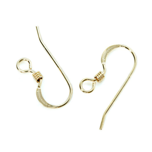 Gold Filled Flat Ear Wire 18.3mm x 8mm Gold - Affordable Jewellery Supplies