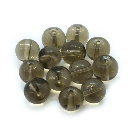 Crystal Glass Smooth Round Beads 6mm Grey - Affordable Jewellery Supplies