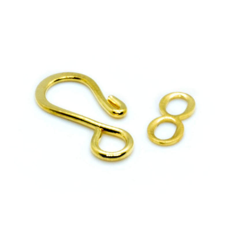 Load image into Gallery viewer, Hook Eye Clasps 20mm Gold Plated - Affordable Jewellery Supplies