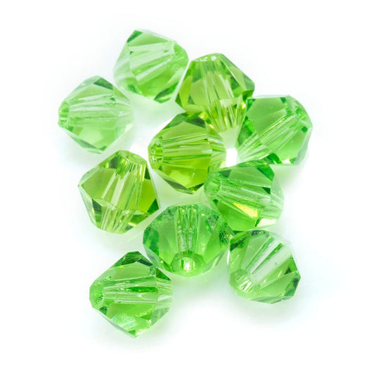 Crystal Glass Faceted Bicone 3mm Green - Affordable Jewellery Supplies