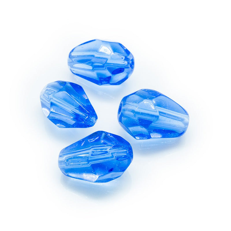 Load image into Gallery viewer, Faceted Glass Teardrop 12mm x 8mm Cobalt - Affordable Jewellery Supplies

