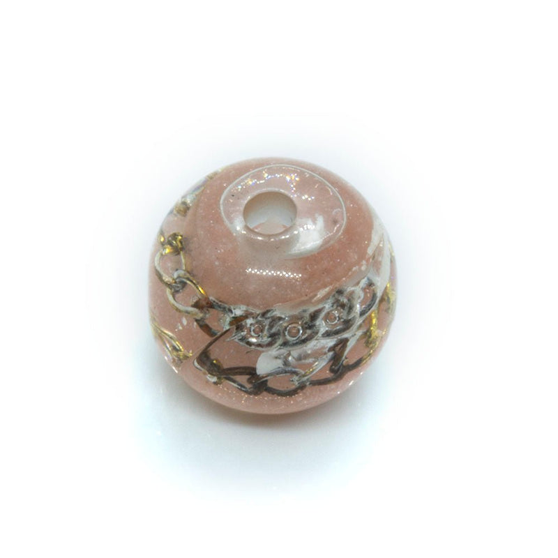Load image into Gallery viewer, Resin Chain Bead 15mm Peach - Affordable Jewellery Supplies
