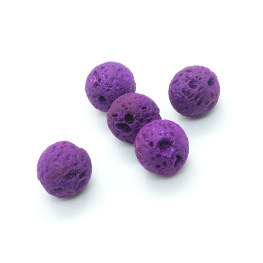 Synthetic Lava Rock Beads 6mm Violet - Affordable Jewellery Supplies