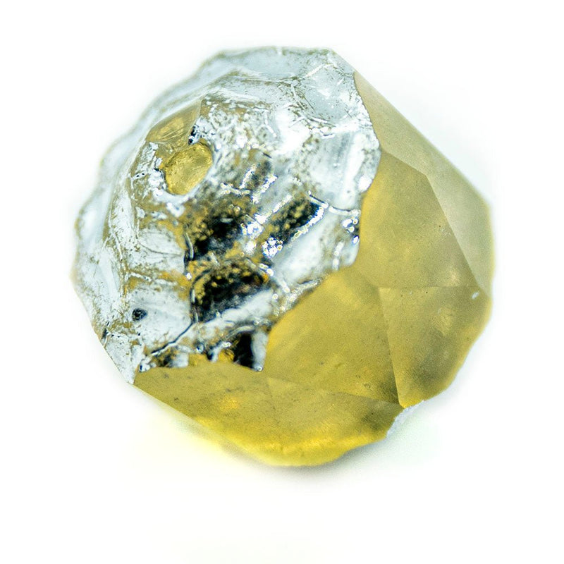 Load image into Gallery viewer, Czech Glass Firepolished Lamp Bead 8mm x 8mm Opal Topaz & Silver - Affordable Jewellery Supplies