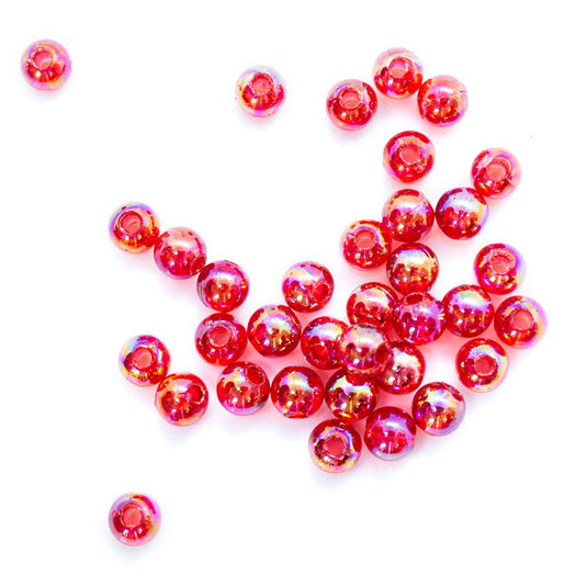 Eco-Friendly Transparent Beads 4mm Red - Affordable Jewellery Supplies