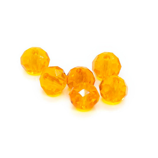 Handmade Imitation Austrian Crystal Faceted Rondelle 6mm x 3mm Orange - Affordable Jewellery Supplies
