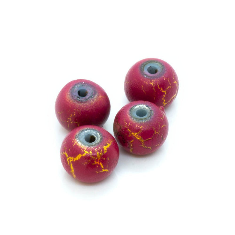 Load image into Gallery viewer, Gold Desert Sun Beads 8mm Dark pink - Affordable Jewellery Supplies