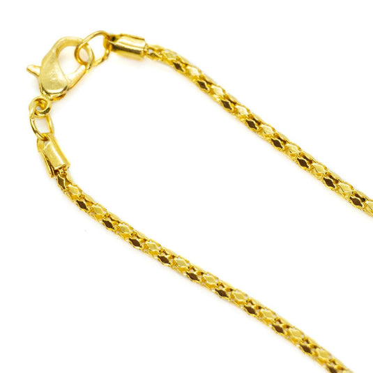 Rounded Diamond Chain Necklace 45cm x 1.9mm Gold - Affordable Jewellery Supplies