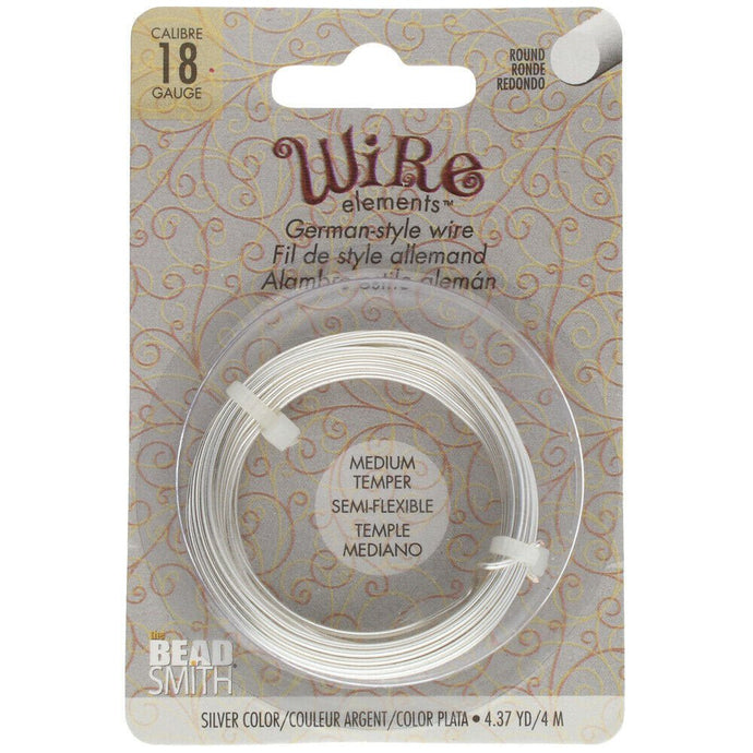 Beadsmith German Style Wire 18 Gauge 4m Silver - Affordable Jewellery Supplies