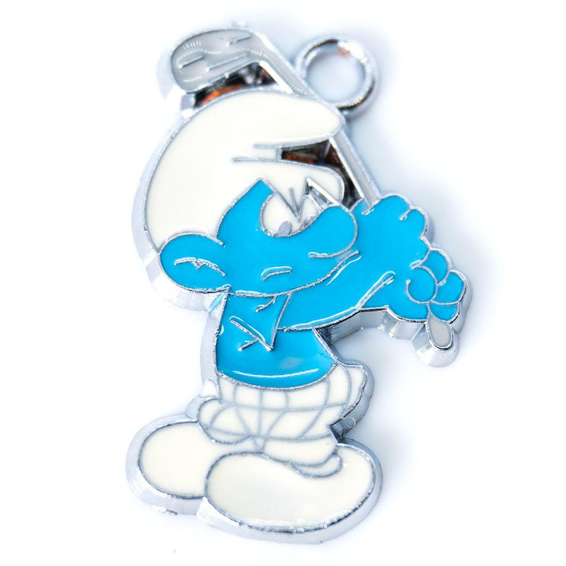 Load image into Gallery viewer, Smurf Enamel Pendant 35mm B - Affordable Jewellery Supplies
