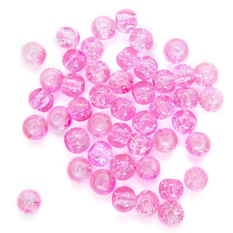 Load image into Gallery viewer, Glass Crackle Beads 4mm Pink - Affordable Jewellery Supplies
