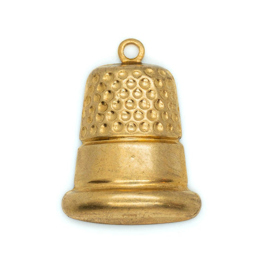 Stamped Thimble Charm 18mm Gold - Affordable Jewellery Supplies