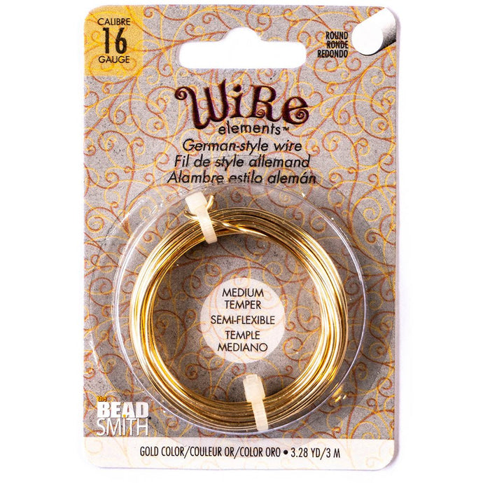 Beadsmith German Style Wire 16 Gauge 3m Gold - Affordable Jewellery Supplies