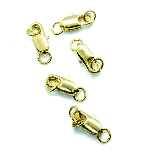 Plated Lobster Claw Clasp 10.5mm x 5mm Gold - Affordable Jewellery Supplies