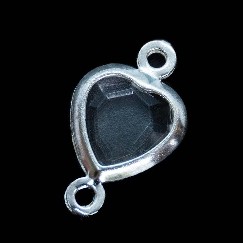 Load image into Gallery viewer, Heart Link Connector Bead 14mm x 8mm Clear - Affordable Jewellery Supplies
