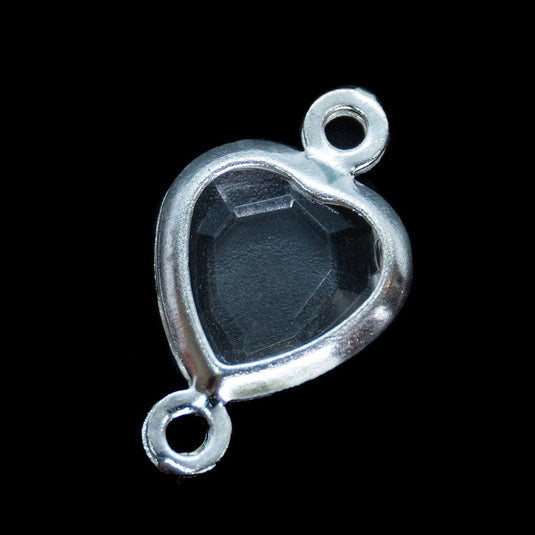Heart Link Connector Bead 14mm x 8mm Clear - Affordable Jewellery Supplies