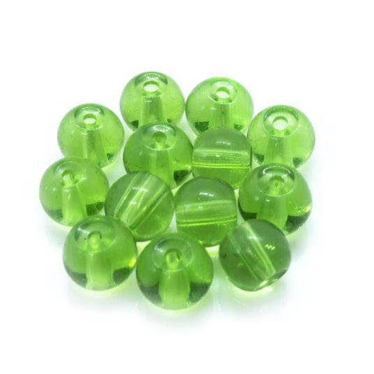 Crystal Glass Smooth Round Beads 6mm Green - Affordable Jewellery Supplies