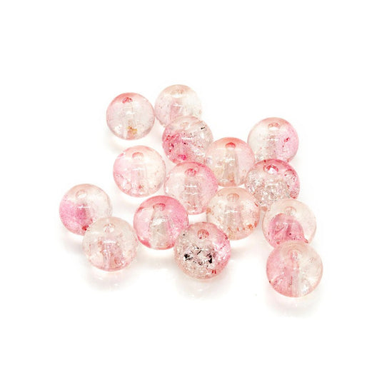 Glass Crackle Beads 6mm Pink - Affordable Jewellery Supplies