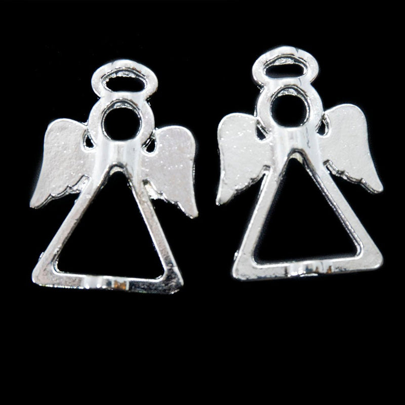 Load image into Gallery viewer, Angel Bead Frame 26mm x 19mm x 4mm Silver Plated - Affordable Jewellery Supplies