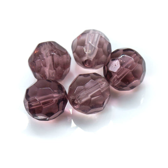 Chinese Crystal Faceted Round Glass Beads 8mm Light Amethyst - Affordable Jewellery Supplies
