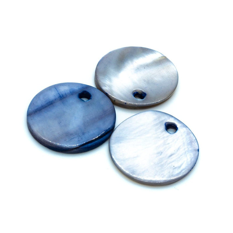 Load image into Gallery viewer, Shell Pendants (Drops) Round 15mm Violet - Affordable Jewellery Supplies
