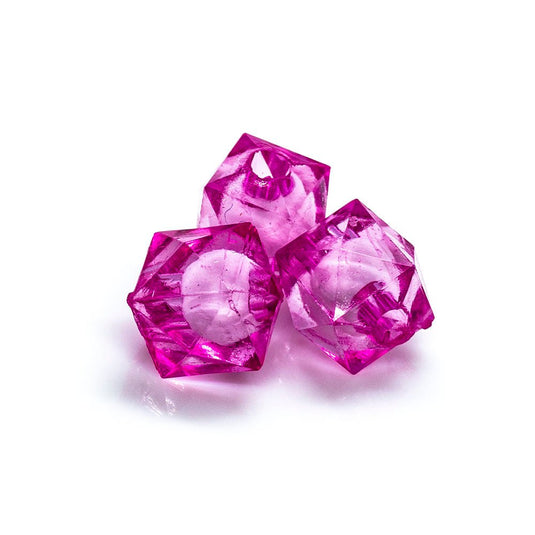 Bead in Bead Faceted Cube 8mm Pink - Affordable Jewellery Supplies