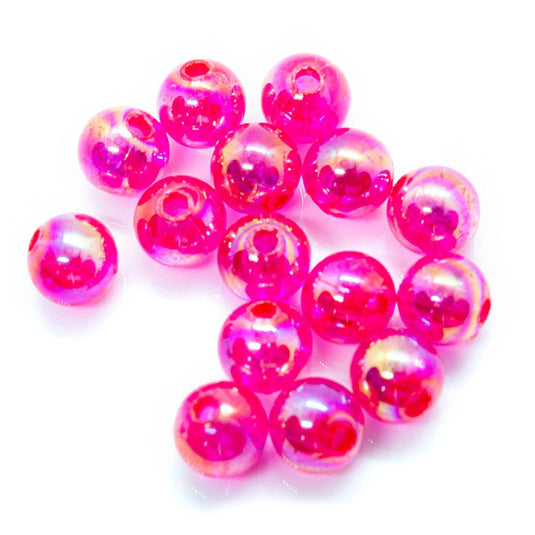 Eco-Friendly Transparent Beads 6mm Fuchsia - Affordable Jewellery Supplies