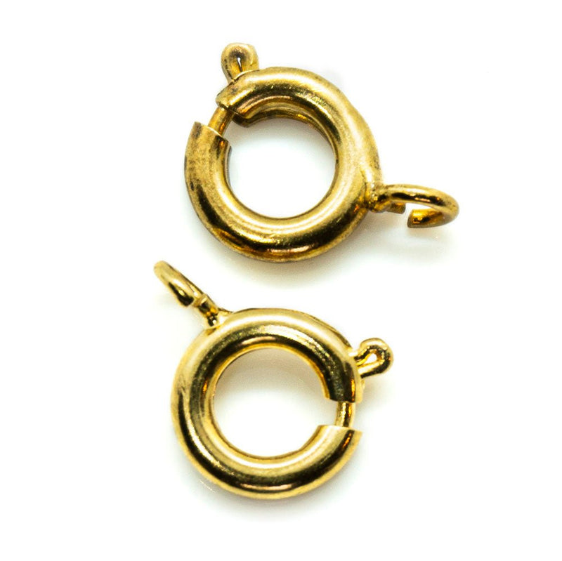 Load image into Gallery viewer, Springring Clasps 8mm Gold - Affordable Jewellery Supplies