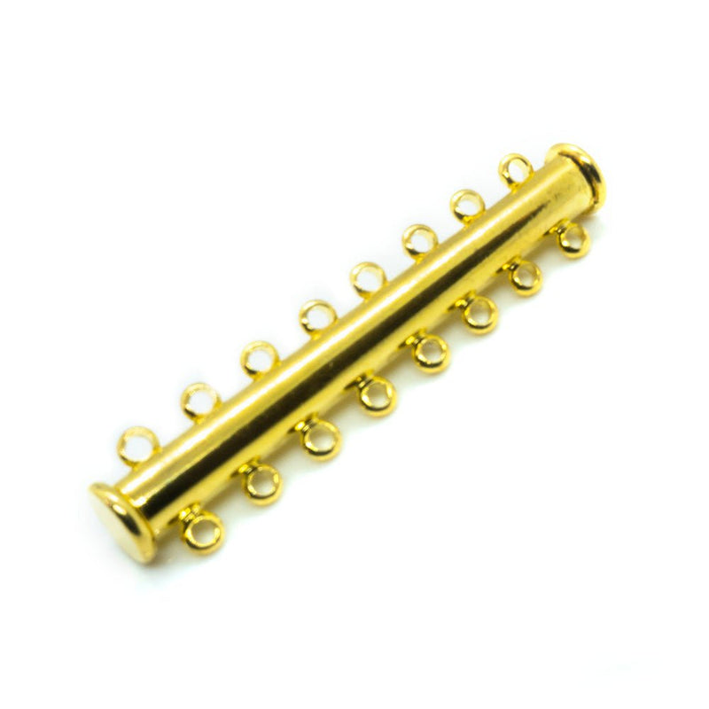 Load image into Gallery viewer, Magnetic Slide Lock Tube Clasp 46mm x 10mm Gold Plated - Affordable Jewellery Supplies
