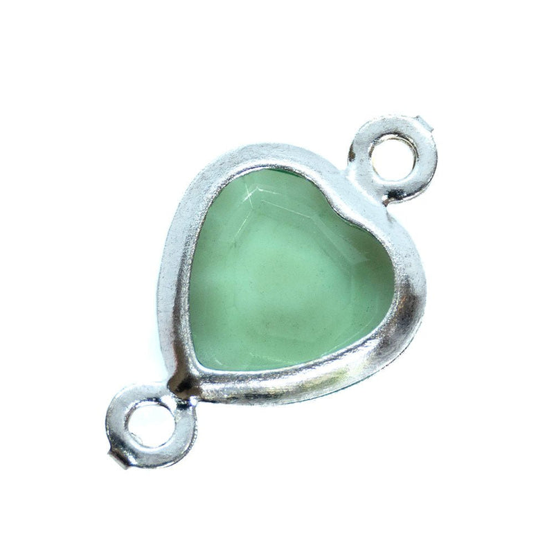 Load image into Gallery viewer, Heart Link Connector Bead 14mm x 8mm Peridot - Affordable Jewellery Supplies
