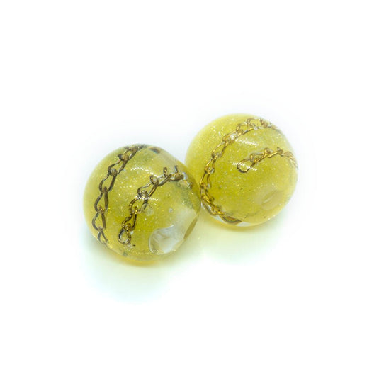 Resin Chain Bead 15mm Yellow - Affordable Jewellery Supplies