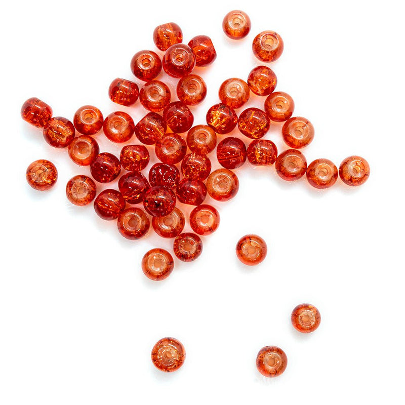 Load image into Gallery viewer, Glass Crackle Beads 4mm Tomato - Affordable Jewellery Supplies
