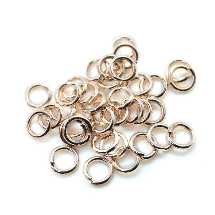 Jump Rings Round 4mm x 0.7mm Rose Gold - Cadmium & Lead Free - Affordable Jewellery Supplies