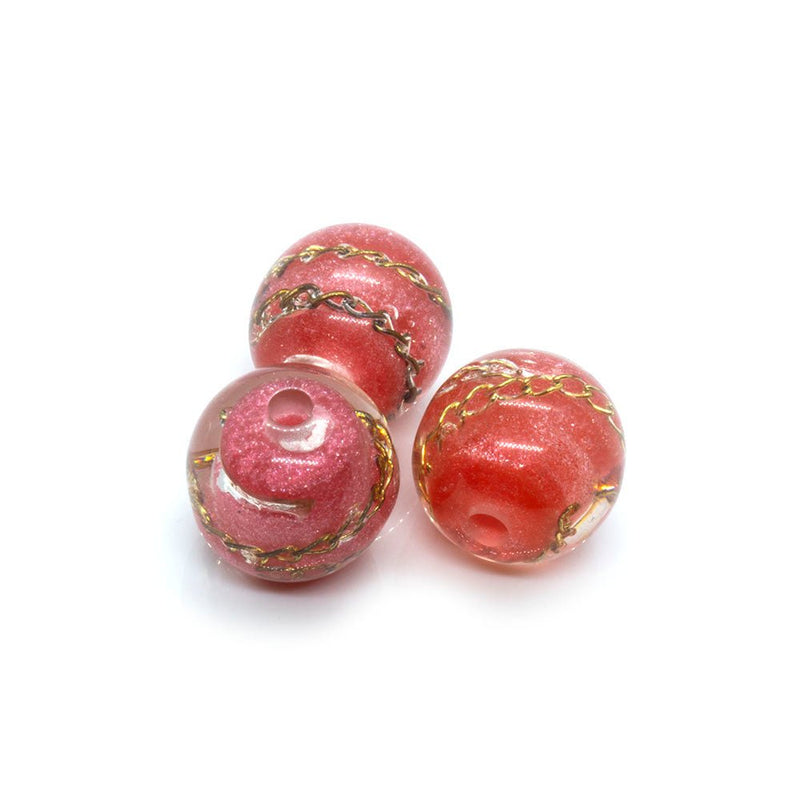 Load image into Gallery viewer, Resin Chain Bead 15mm Red - Affordable Jewellery Supplies
