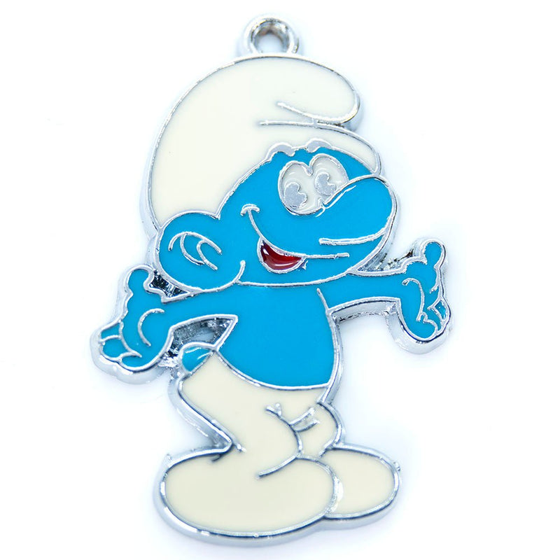 Load image into Gallery viewer, Smurf Enamel Pendant 35mm J - Affordable Jewellery Supplies
