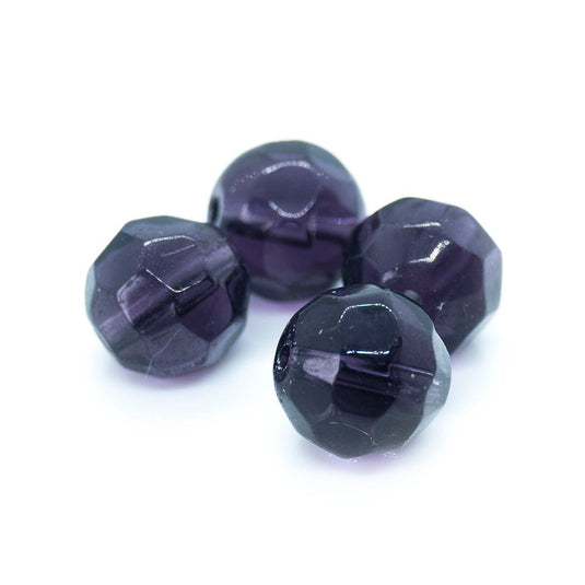 Chinese Crystal Faceted Glass Beads 10mm Purple - Affordable Jewellery Supplies