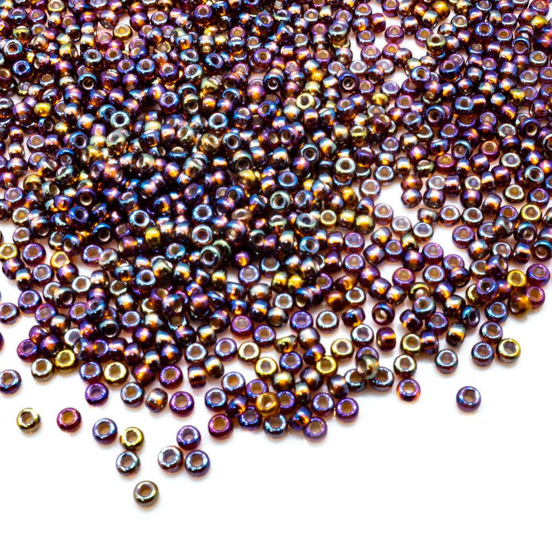 Load image into Gallery viewer, Miyuki Rocailles Silver Lined Seed Beads 11/0 Dark Topaz AB - Affordable Jewellery Supplies
