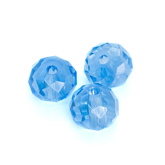 Glass Crystal Faceted Rondelle 8mm x 6mm Lt Sapphire - Affordable Jewellery Supplies