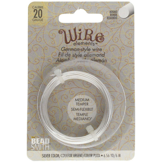 Beadsmith German Style Wire 20 Gauge 6m Silver - Affordable Jewellery Supplies