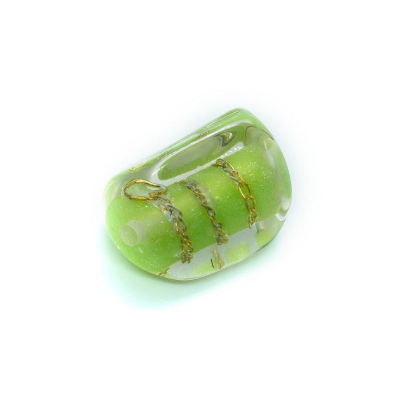 Load image into Gallery viewer, Resin Chain Bead 27mm x 18mm Green - Affordable Jewellery Supplies
