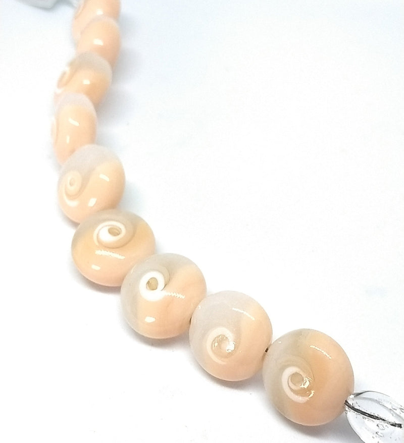 Load image into Gallery viewer, GlaesDesign Handmade Lampwork Glass Swirl Beads 17mm x 17mm 12mm Citrus - Affordable Jewellery Supplies