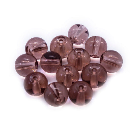 Crystal Glass Smooth Round Beads 6mm Amethyst - Affordable Jewellery Supplies
