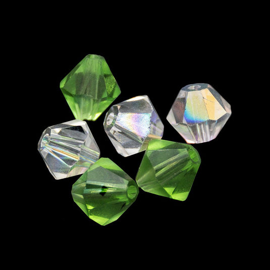 Crystal Glass Faceted Bicone 6mm Crystal AB - Affordable Jewellery Supplies