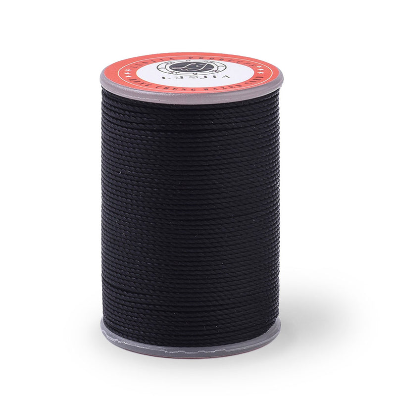 Load image into Gallery viewer, Waxed Polyester Round Twisted Cord 1mm Black - Affordable Jewellery Supplies
