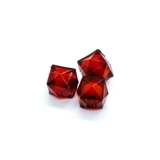 Bead in Bead Faceted Cube 8mm Red - Affordable Jewellery Supplies
