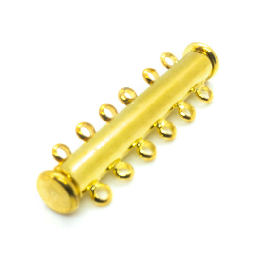 Magnetic Slide Lock Tube Clasp 36mm x 10mm Gold Plated - Affordable Jewellery Supplies