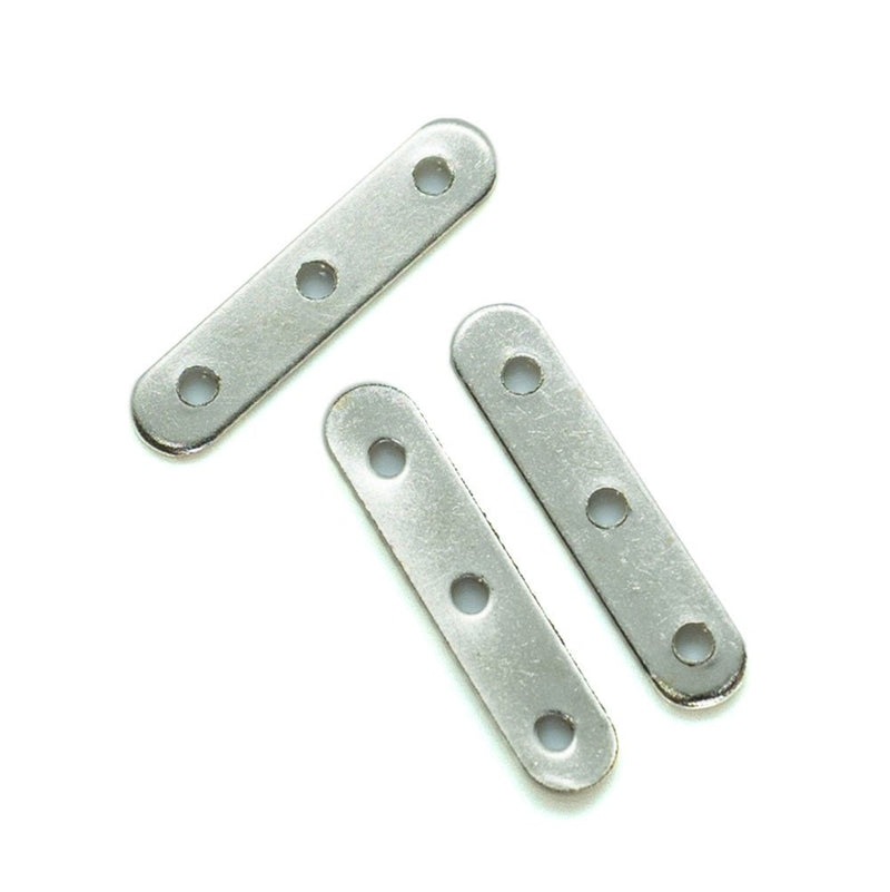Load image into Gallery viewer, Three Hole Spacer Bar 17mm x 4mm Silver - Affordable Jewellery Supplies
