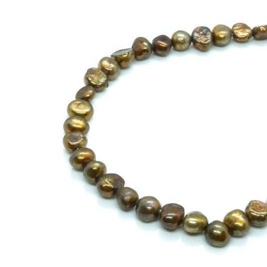 Freshwater Pearls B Grade 5-6mm x 35cm length Bronze - Affordable Jewellery Supplies