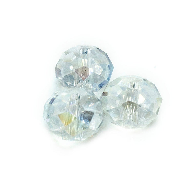 Load image into Gallery viewer, Chinese Crystal Glass Rondelle 8mm x 6mm Crystal AB - Affordable Jewellery Supplies
